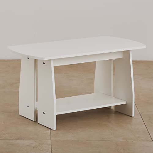 Image of Home Centre | Helios Reynan | Engineered Wood | Center Table | Coffee Table | White | 1 Year Warranty