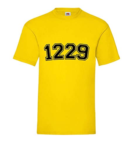 T-shirt jaune pour homme XXXL en coton confortable - Coupe droite classique