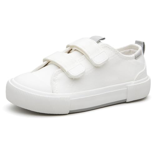 Toddler Low Top Canvas Sneakers Adjustable Straps Boys and Girls Slip on Shoes