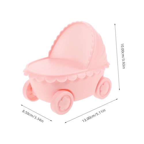 Lámpara de noche en forma de cochecito rosa de plástico miniatura 2