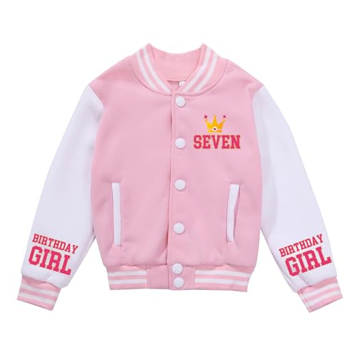 Girls Varsity Jacket Birthday Baseball Jacket Toddler First Birthday Outfit Girls Age 1-10