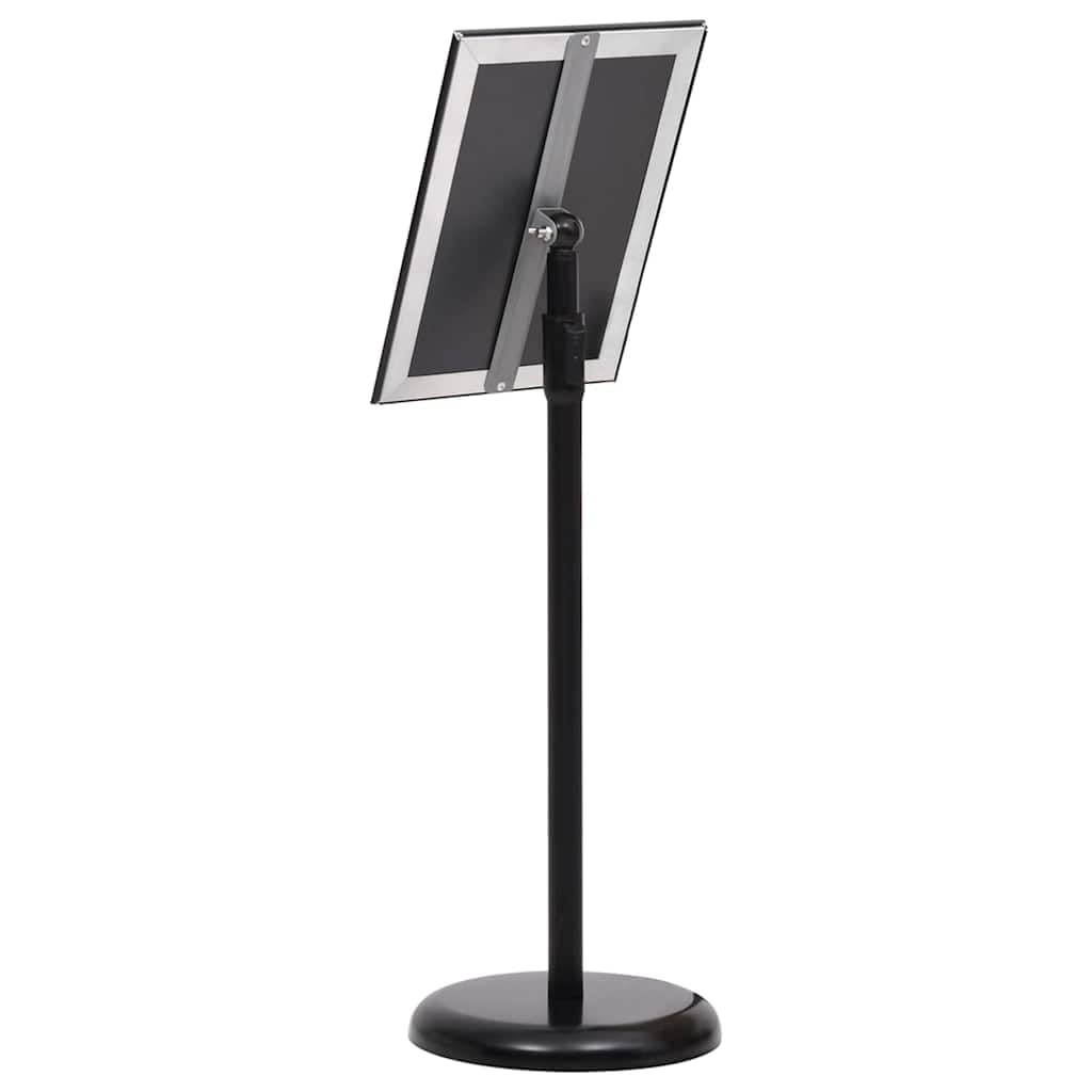 2er Set Plakatständer Schwarz, Höhenverstellbarer Infoständer aus Aluminium für Innen- und Außenbereich, Flexibler Kundenstopper für Messen und Verkaufsräume, 32,7 x 24 cm