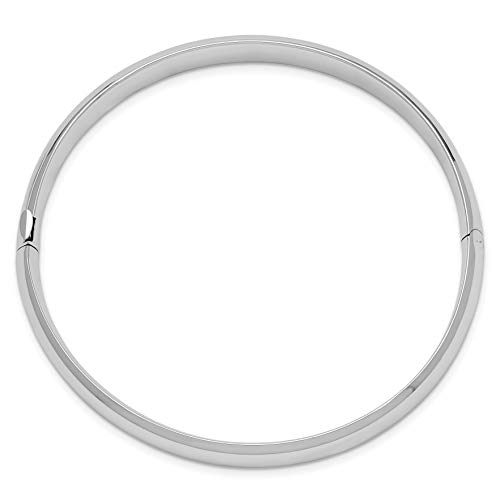 IceCarats 14K Solid White Gold 8mm Hinged Bangle Bracelet3
