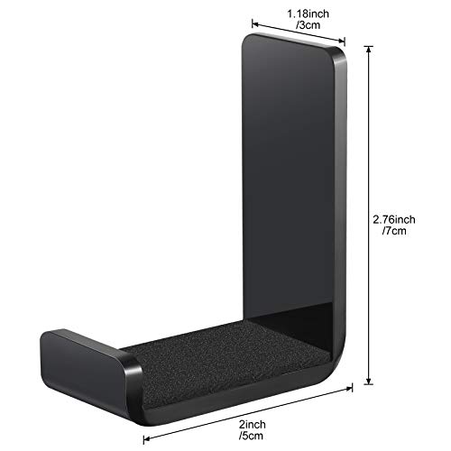 Weewooday 4 Pieces Headphone Hanger Holder Desk Adhesive Headphone Hook Wall Mount Headset Stand Acrylic Holder with Glues for General Purpose Game Earphone(Black) - Cosy Home Interiors Weewooday 4 Pieces Headphone Hanger Holder Desk Adhesive Headphone Hook Wall Mount Headset Stand Acrylic Holder with Glues for General Purpose Game Earphone(Black) - Image 2