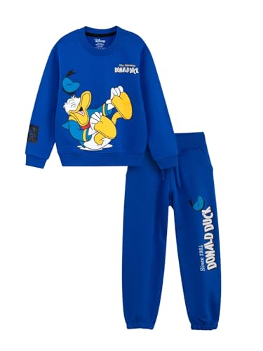 Image of Nap Chief Kids Cotton Official Disney Characters Printed Co ord Set for Boys & Girls, Sweatshirt And Joggers Clothing Set for Casual Wear