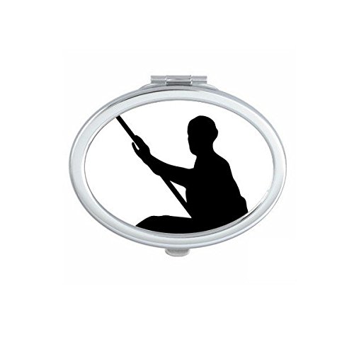 Miroir de poche Kung Fu Shaolin compact ovale pour maquillage