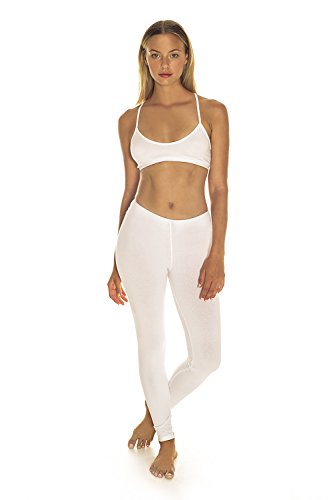 In Touch Womens Cotton Spandex Leggings in White, Large