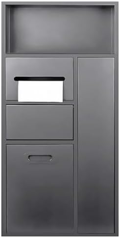 Waterproof Wall-Mounted Bathroom Shelf - Black Stainless Steel Recessed Storage Rack for Shampoo, Toiletries & Toilet Paper - Stylish Embedded Organizer for Home Bathroom