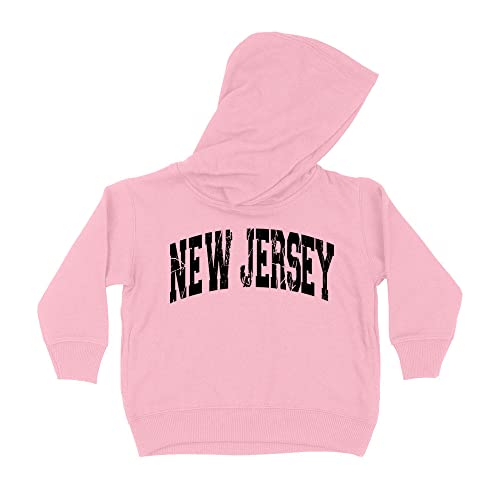 Distressed New Jersey Collegiate Kids Hoodie Sweatshirt Toddler 4T Light Pink