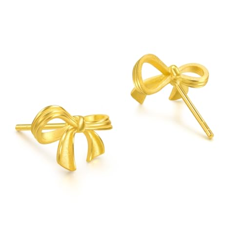 Image of CHOW SANG SANG 999.9 24K Gold Essence Butterfly Stud Earrings for Women 95306E