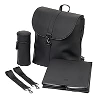 baba bing Sorm Baby Changing Backpack with Adjustable Shoulder Straps, 4 Compartments, Large Nappy Bag with Change Matt & Insulated Bottle Holder, Newborn Essentials - Black