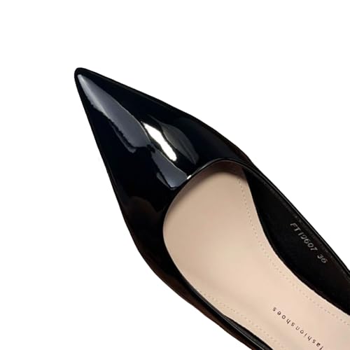Women's Patent Leather Pointed Toe Flats Slip On Casual Work Dressy Flat Shoes Comfortable Ballet Flats3
