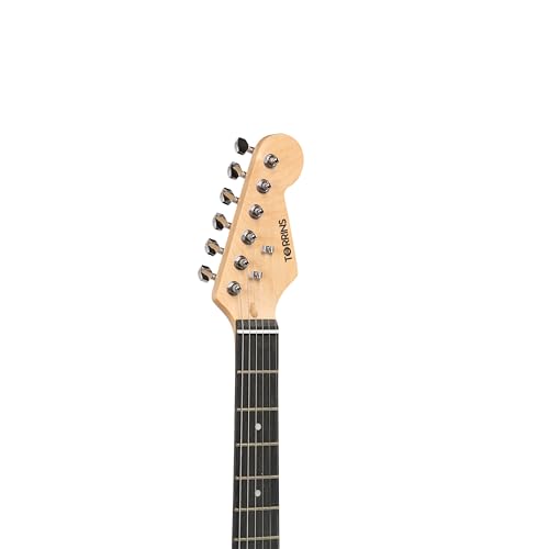 Image of STA 39-Inch Full-Size 6-String Electric Guitar for Beginners & Intermediate (Red) | SSS Single Coil Pickups | Basswood Body, Rosewood Neck & Fretboard | Standard Tremolo Bridge with Whammy Bar