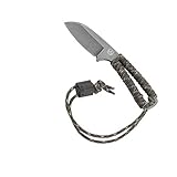 CRKT Ruger EDC Cordite Fixed Blade Knife with Sheath: Compact Outdoor Knife, Neck or Belt Carry, Paracord Wrapped Handle, Nylon Sheath R1301K