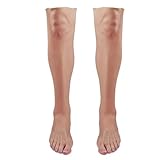 Realistic Skin Artificial Silicone Prosthesis Foot Sleeve Leg Cover Scars Highly Simulated for Cosplay Halloween (#3, Left Foot)