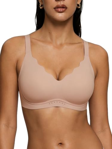 Image of As Fairy Wireless Bras for Women Jelly Push Up Scalloped T-Shirt Bra