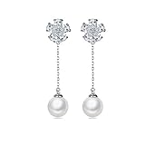 Tipo de Metales:Cobre PHONME Pendientes Aros Tachuelas Boda Perla Pendientes Largos Colgantes for Mujer Mujer Zirconia cúbica Soutache joyería Boucle D\'Oreille Femme Accesorios de Moda