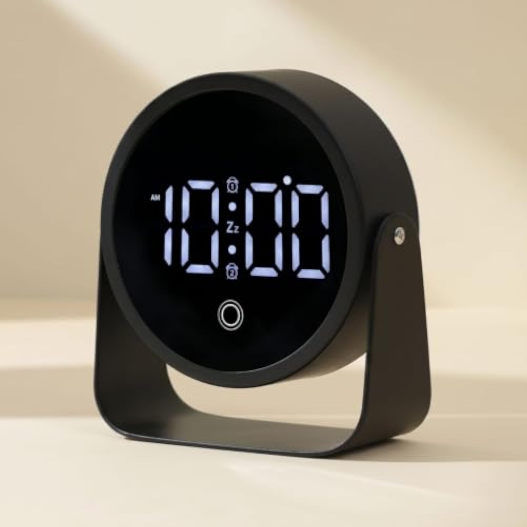 Compact Digital Alarm Clock with Stand