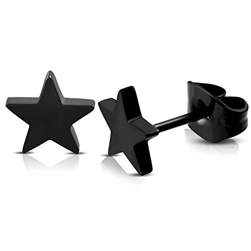 Stainless Steel Shining Shooting Star Stud Post Earrings