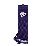 Team Golf NCAA Kansas State Wildcats Embroidered Golf Towel Embroidered Golf Towel, Checkered Scrubber Design, Embroidered Logo