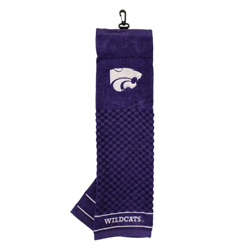 Image of Team Golf NCAA Kansas State Wildcats Embroidered Golf Towel Embroidered Golf Towel, Checkered Scrubber Design, Embroidered Logo