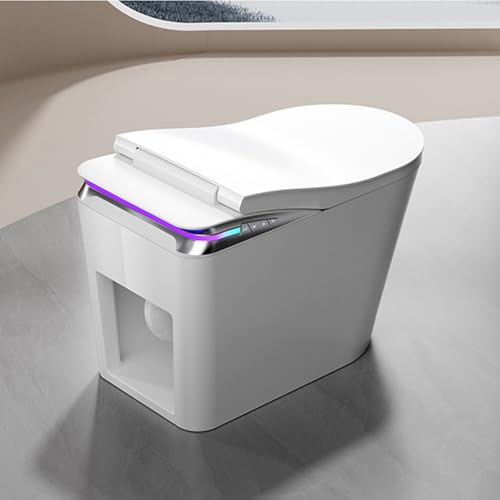 Inodoro Inteligente Cascada Amalfi con Bidé Incorporado – Controles de Voz y Sensor de Pie, Asiento Calefactable, Descarga Automática, Modo Bebé, Boquilla Autolimpiante