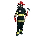 Morph Kids Fireman Costume, Fireman Costume Kids, Fire Fighter Costumes for Boys, World Book Day Costumes for Boys, Small