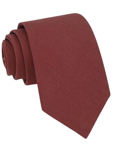 Image of Kebocis Mens Solid Color Cotton Necktie for Men