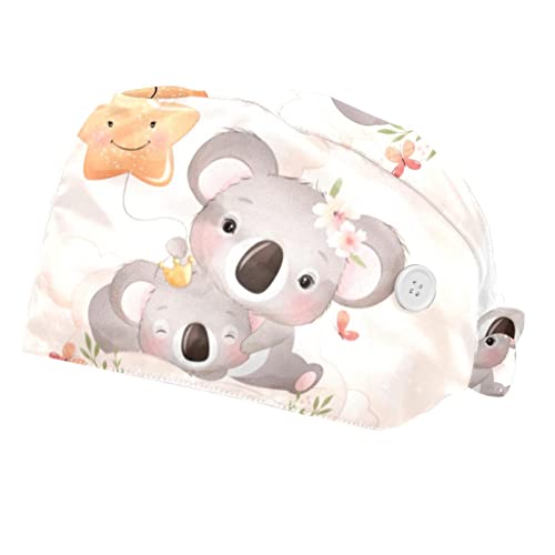 Casquettes de travail anti-transpiration motif koala fleuri réglables