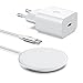 Syncwire Chargeur à Induction pour MagSafe Apple - avec PD 20W Prise USB-C Câble 1,5M Intégré Magnétique Chargeur sans Fils pour iPhone 13 Pro Max 12 Mini 11 SE 2 X XS Max XR 8 Plus - Blanc