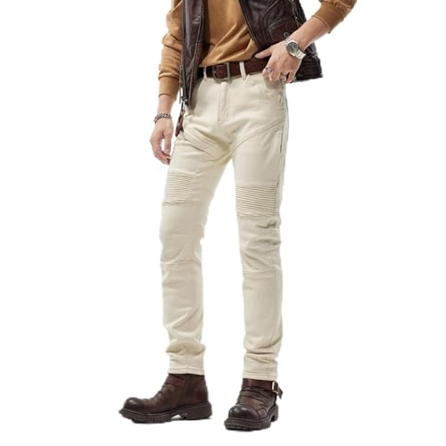 Jeans Pants Trousers Denim Spring and Autumn Men's Cycling Motorcycle Slim Fit Small Leg