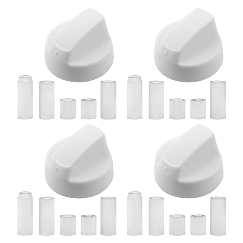 Spares2go Universal blanco mando de control para todas las marcas y modelos de hornos y fuegos (paquete de 1,2,4,6 or 8 + adaptadores) Pack Quantity: 4