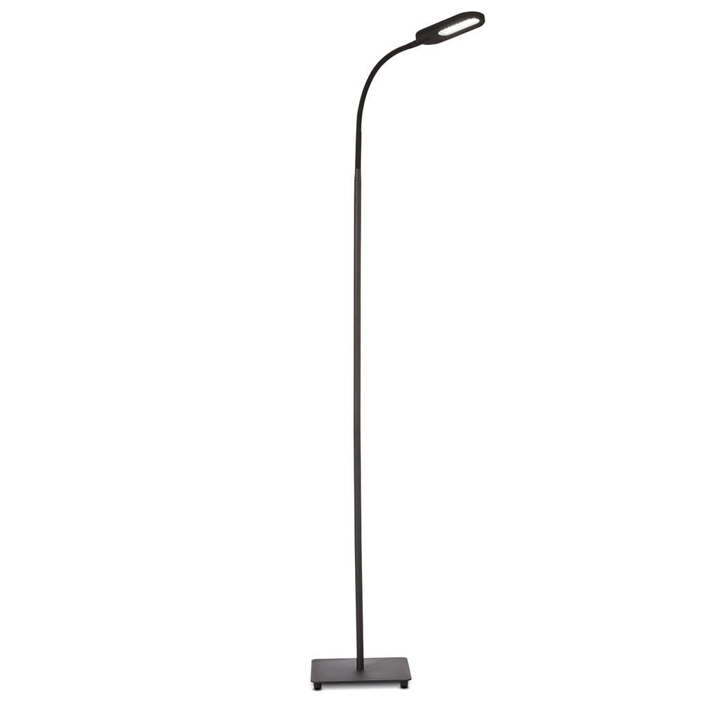 B.K.Licht LED Stehlampe – dimmbar, Touch, 360° Schwanenhals, warmweiß bis kaltweiß, Schwarz, 158,6 cm