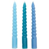 Spiralkerzen, Smokey Blau Mix, 10 Stk, Ø 1,2 cm x 10 cm hoch
