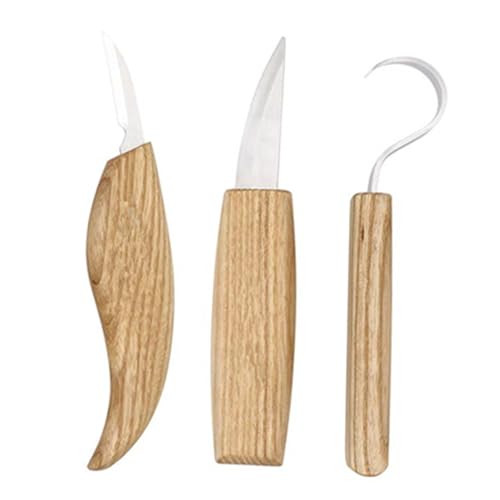 Veemoon Coltello Per Intaglio Legno Professionale Manico in Legno Liscio e Lama in Acciaio Inossidabile Affilata Robusta Durevole Sicura Pratica Per Scultura Incisione Principianti Special