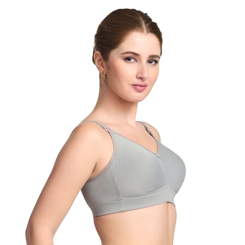 Image of TRYLO Riza T-FIT Women's Non-Padded,Non-Wired,Full Coverage,Seamless 100% Cotton Feel Fabric Bra Available in Multicolor