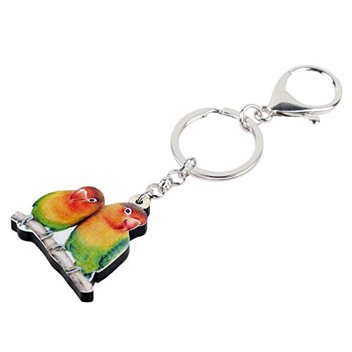 WEVENI Acrylic Cockatiel Parrot Keychain Bird Jewelry For Women Girls Bag Car Key Purse Charms2
