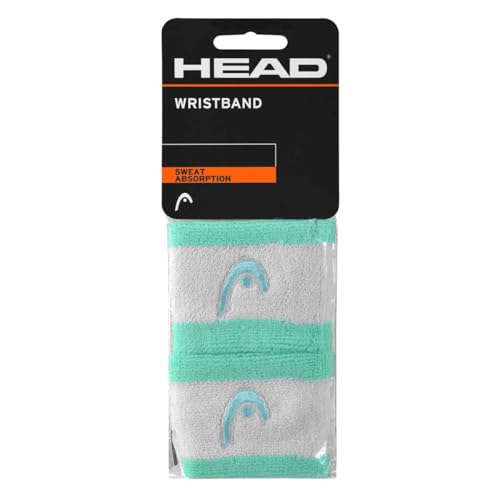 Image of HEAD Striper Wristband | Color: Sea Green /White | Size: 2.5 inch | Material: Cotton | for Men & Women | Moisture-Wicking Properties | Dry and Comfortable | Secure and Snug fit