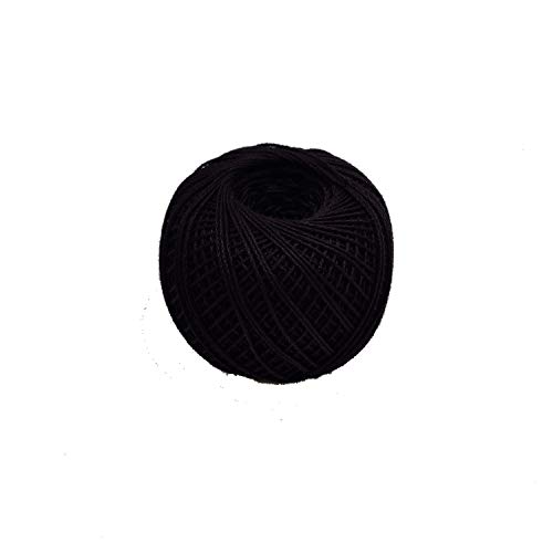 Image of Prapti Handicrafts 3ply Black Mercerised Premium Cotton Crochet Knitting Thread Yarn for Craft Fast Color Pack of 3 Ball 150 gm(50gm x 3)