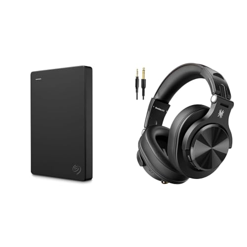 Image of Seagate 1TB Portable External Hard Drive & OneOdio A70 Bluetooth Over Ear Headphones with 72H Playtime