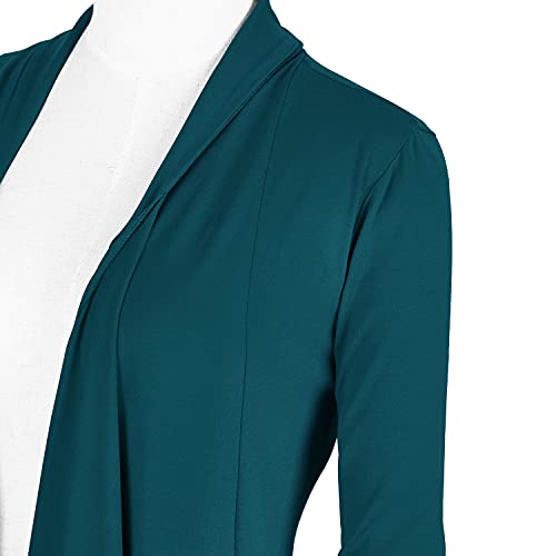 Image of Urban CoCo Women's Drape Front Open Cardigan Long Sleeve Irregular Hem