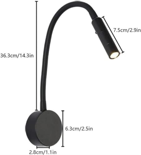 Aplique de pared LED con cuello de cisne flexible y luz de lectura focalizada para dormitorio 7