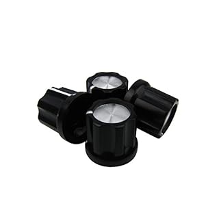 FLEOR 4 pièces 0 ° boutons de commande noirs supérieurs en aluminium pour potentiomètre d’arbre en forme de D ampli… - Les Beatles, Paul McCartney, John Lennon, RIngo Starr, George Harrison