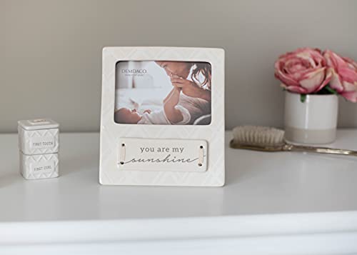 Demdaco You Are My Sunshine Cream 8.5 X 7.5 Ceramic And Glass Children's Decorative Picture Frame #TOP5