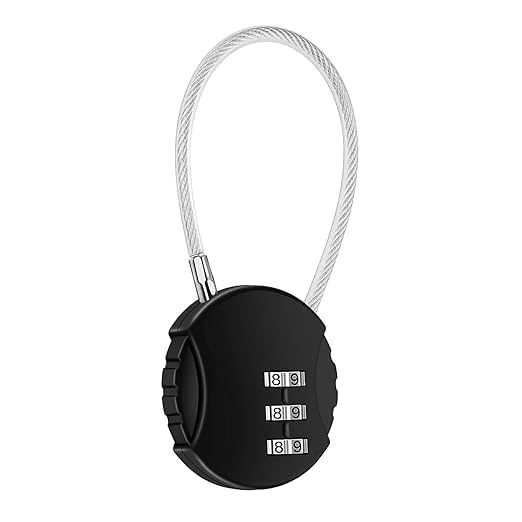 Image of 3 Digit Travel Luggage Combination Lock, Gym Padlock Mini Combination Waterproof Resettable Bag Luggage Gate Padlock Outdoor for School Locker Backpack Travel Toolbox Storage (Black)