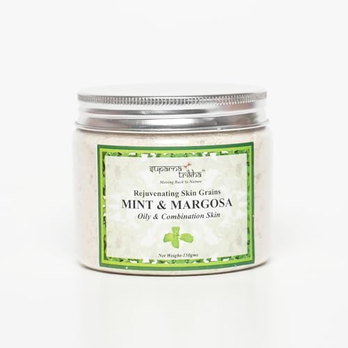 Mint & Margosa Scrub | Anti-Acne Face Scrub for Oily & Combination Skin | Reduces Pigmentation, Tightens Pores, Clears Acne Scars, Blackheads & Whiteheads | Natural Clay-Based – 150gm