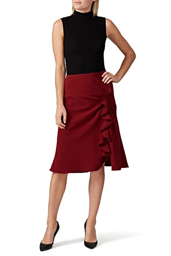 Rent The Runway Pre-Loved Red Ruffle Side Slit Skirt