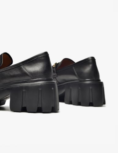 Image of BEAU TODAY Chunky Loafers Women,Platform Loafers for Women,Lug Sole Slip On Leather Classic Penny Shoes,Comfortable Office Work Business Casual Dress Shoes