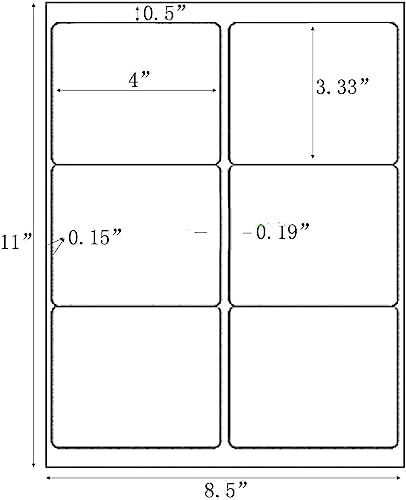 6-UP 6 Labels Per Sheet Easy to Peel FBA Barcode Labels 3-1/3" x 4" White Shipping Mailing Labels (200 Sheets) image 3