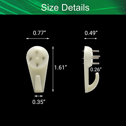 Image of Bettomshin Hardwall Hanger for Hardware, Fasteners & Hooks Wall Mount Non-Mark Hook Picture Photo Frame Hangers, 20Pcs
